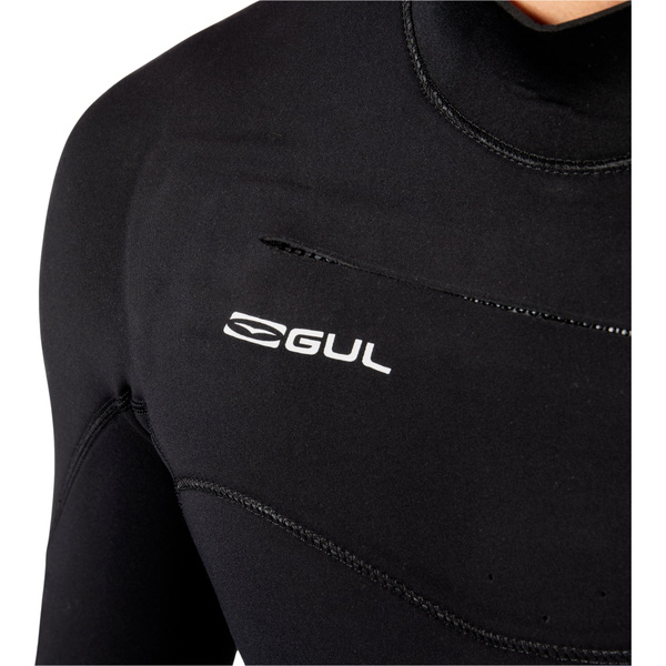 Roupa De Mergulho Gul Echo Natur Masculina, 2026, Chest Zip 3/2mm E Mangas Compridas (EC3325-BKBK) - Black